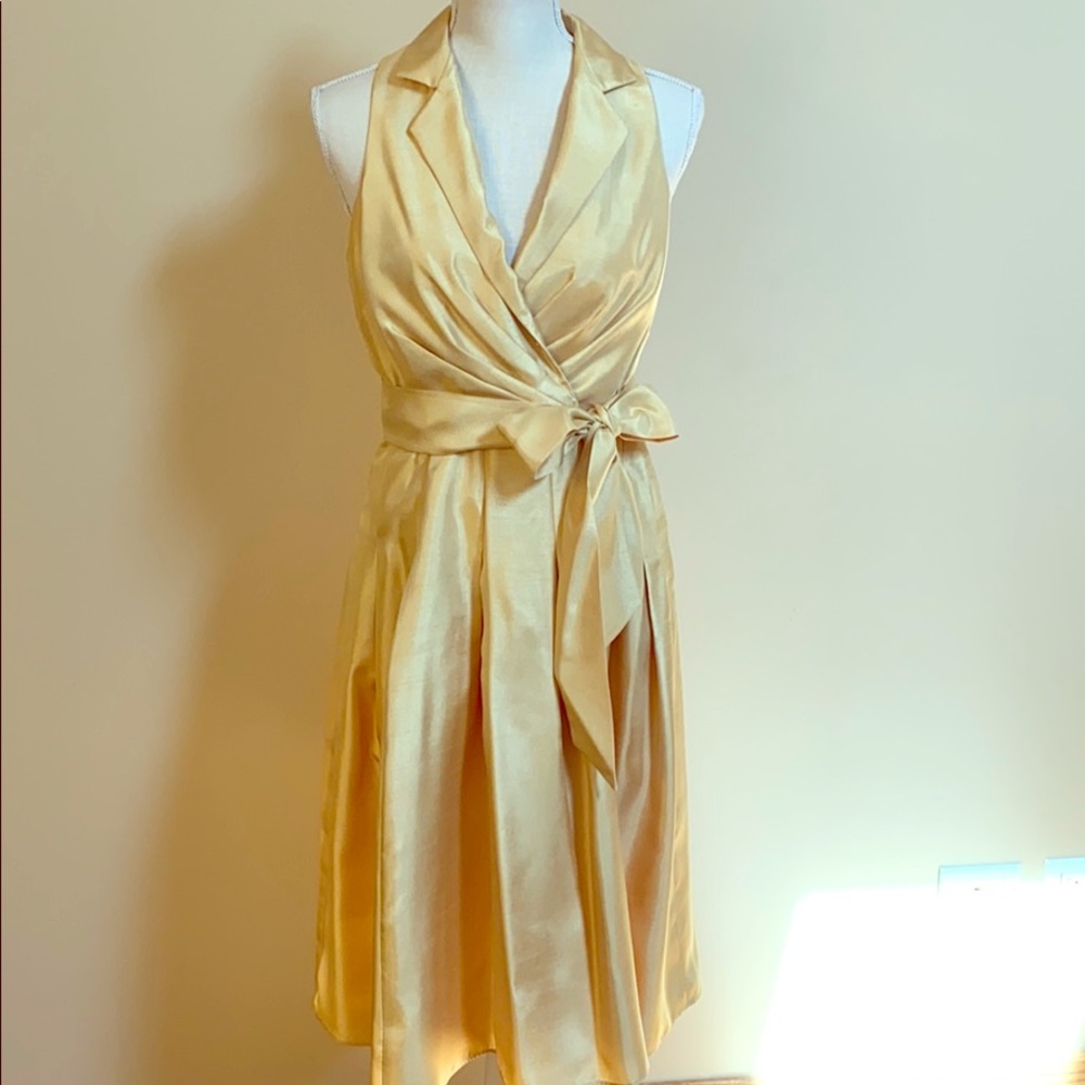 Yellow Satin Dress! Gorgeous!